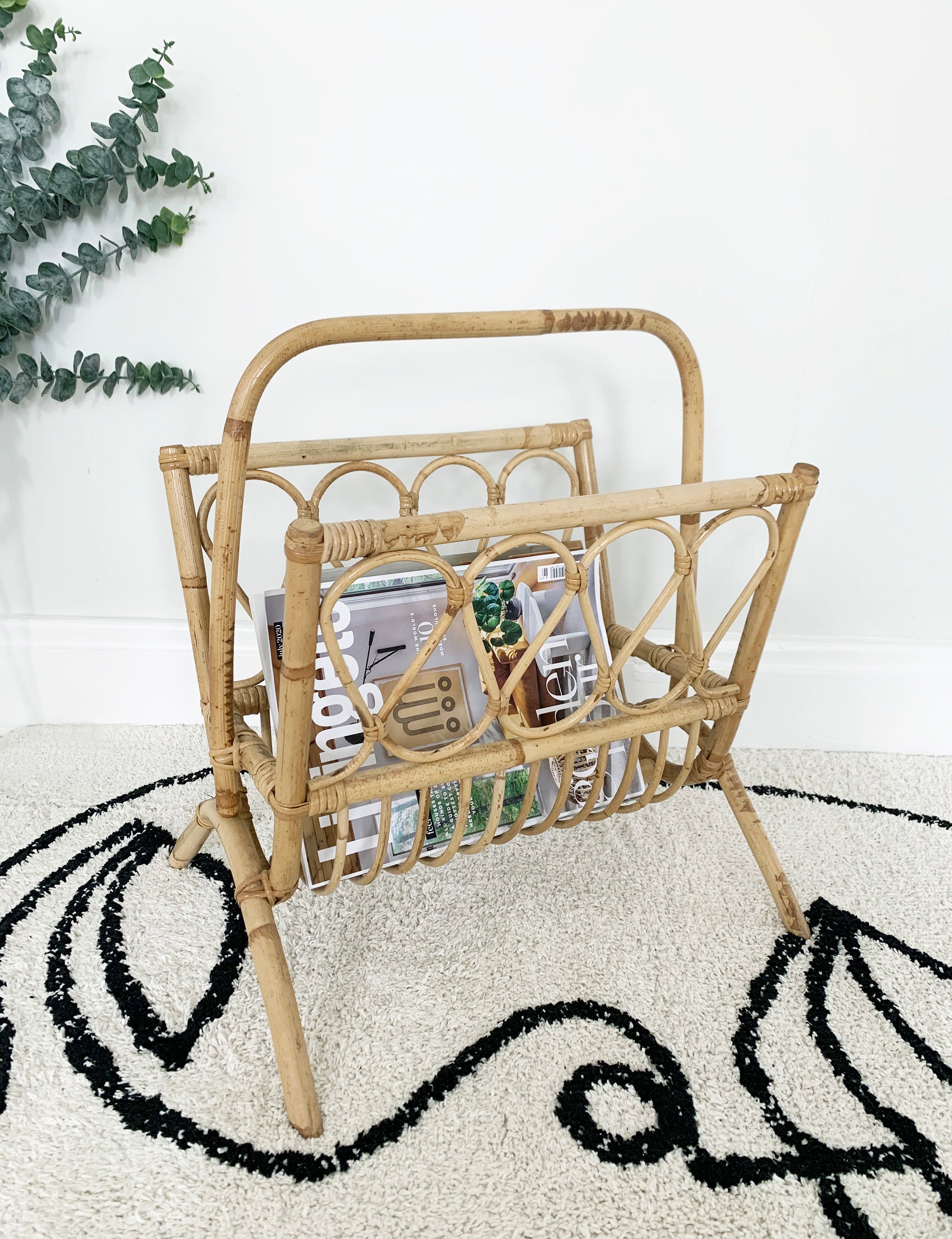 Two Tier Bamboo Magazine Rack Vintage Bamboo Magazine Rack – The Den & Now