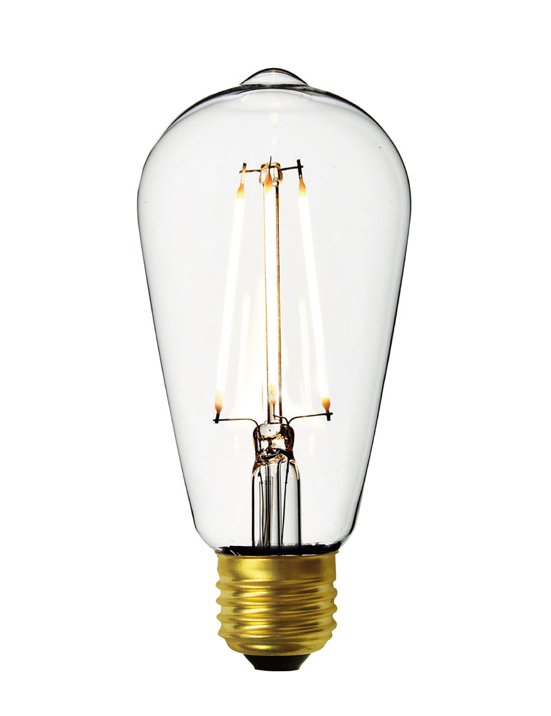 Vintage LED Edison Bulb Old Filament Lamp - 7W E27 Pear ST64 - Clear