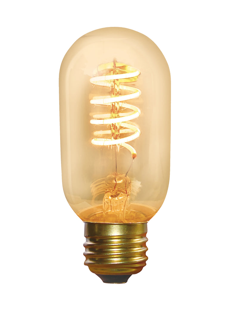 Vintage Spiral LED Edison Bulb Old Filament Lamp - 5W E27 Tube T45 - Amber
