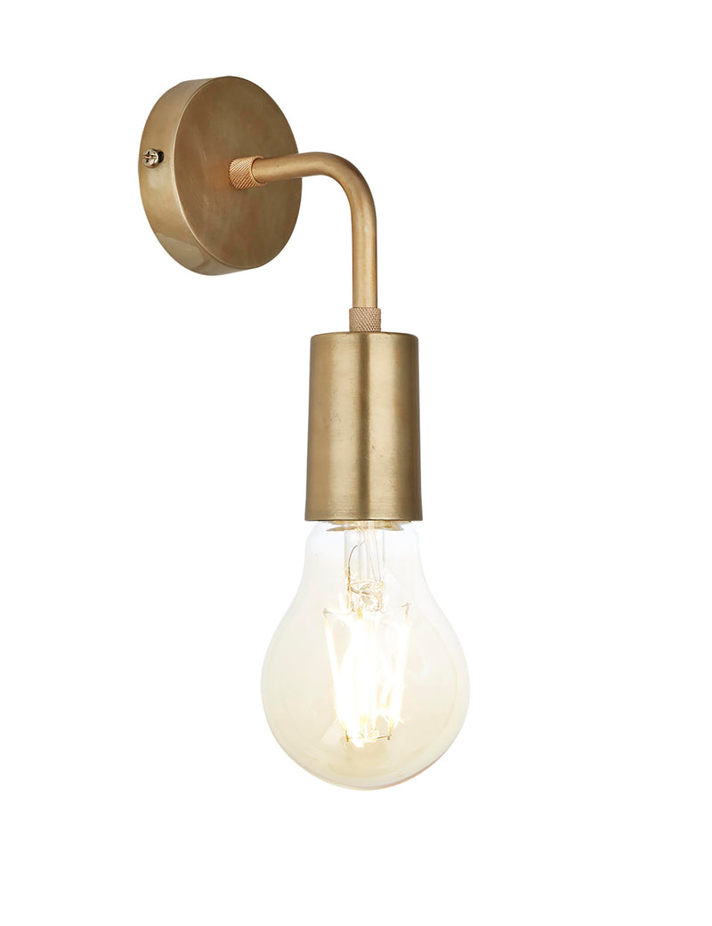 Vintage Sleek Brass Edison Wall Light by Industville